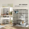 Kattenkooi voor binnen 4 verdiepingen diy kattenverblijf met dicht metaaldraad hangmat helling deuren springplatformen 6