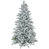 Kerstboom 180 cm, besneeuwd, brandvertragend, metalen voet, vormbare takken, groen 1