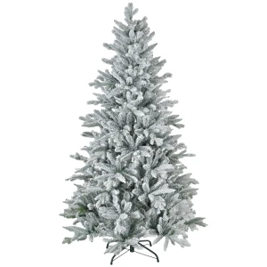 Kerstboom 180 cm, besneeuwd, brandvertragend, metalen voet, vormbare takken, groen 1