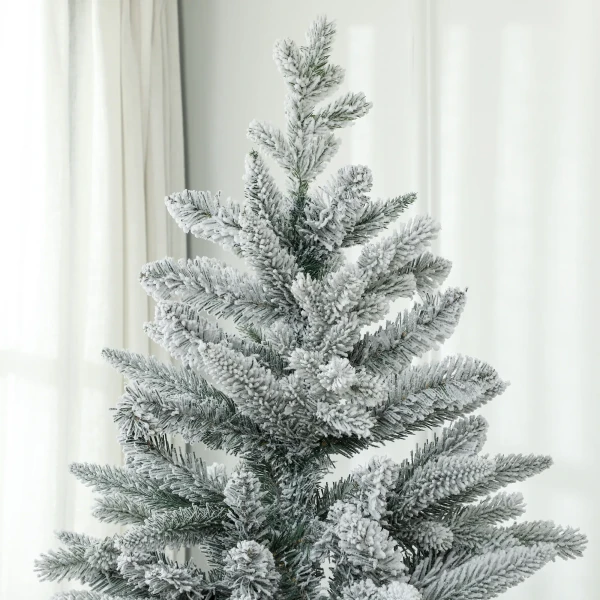 Kerstboom 180 cm, besneeuwd, brandvertragend, metalen voet, vormbare takken, groen 10
