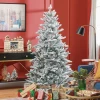Kerstboom 180 cm, besneeuwd, brandvertragend, metalen voet, vormbare takken, groen 2