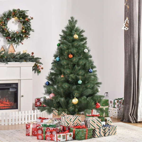 Kerstboom Ø90 x 180 cm, kunstmatige spar, realistisch naaldkleed, groen 2