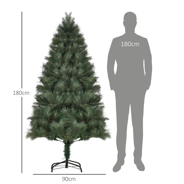 Kerstboom Ø90 x 180 cm, kunstmatige spar, realistisch naaldkleed, groen 4