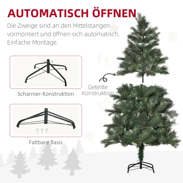 Kerstboom Ø90 x 180 cm, kunstmatige spar, realistisch naaldkleed, groen 7