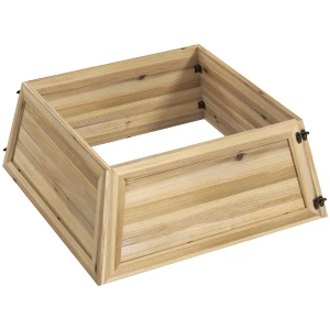Kerstboomrok 65 x 65 cm kerstboom kraag gemaakt van sparrenhout natuurhout 1