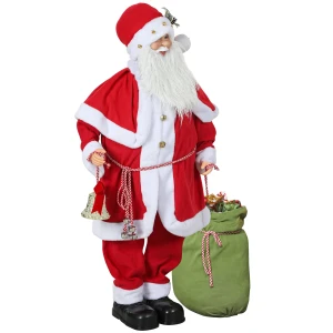 Kerstmanfiguur, beweegbaar, met geluidssensor, lachen & muziek, 140 cm, rood 1