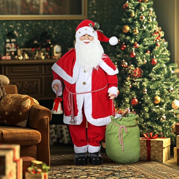 Kerstmanfiguur, beweegbaar, met geluidssensor, lachen & muziek, 140 cm, rood 2