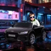 Kinder elektrische auto audi, met 2,4g afstandsbediening, muziek, claxon, led, usb, voor kinderen 3 5 jaar, zwart 2
