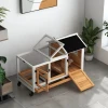 Kleindierenhok voor dwergkonijnen, cavia's, met wielen, 108 x 58 x 73,5 cm, geel 10