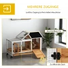Kleindierenhok voor dwergkonijnen, cavia's, met wielen, 108 x 58 x 73,5 cm, geel 6