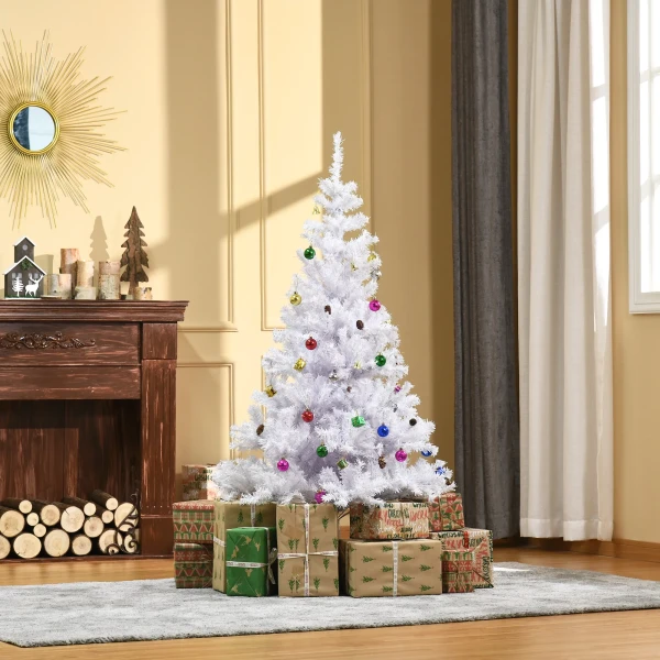 Kunstkerstboom 150cm met standaard inclusief decoratie (150cm, wit/kerstboom) 2