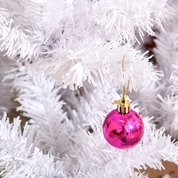 Kunstkerstboom 150cm met standaard inclusief decoratie (150cm, wit/kerstboom) 9