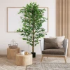 Kunstmatige ficus boom, realistisch, onderhoudsvriendelijk, incl. pot, 180 cm hoog, groen 2