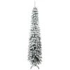 Kunstmatige kerstboom, besneeuwd, slank ontwerp, brandwerend, 210 cm, groen/wit 1