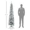 Kunstmatige kerstboom, besneeuwd, slank ontwerp, brandwerend, 210 cm, groen/wit 4