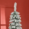 Kunstmatige kerstboom, besneeuwd, slank ontwerp, brandwerend, 210 cm, groen/wit 9