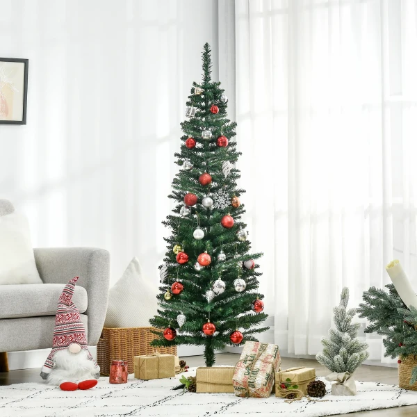 Kunstmatige kerstboom, inclusief standaard en kerstster, 1,5 m, groen 2