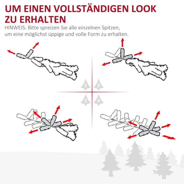 Kunstmatige kerstboom, inclusief standaard en kerstster, 1,5 m, groen 6