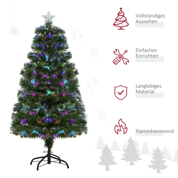 Kunstmatige kerstboom, led verlichting, sterrenpunt, 66 cm x 66 cm x 120 cm, groen 5