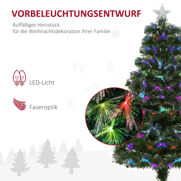Kunstmatige kerstboom, led verlichting, sterrenpunt, 66 cm x 66 cm x 120 cm, groen 6