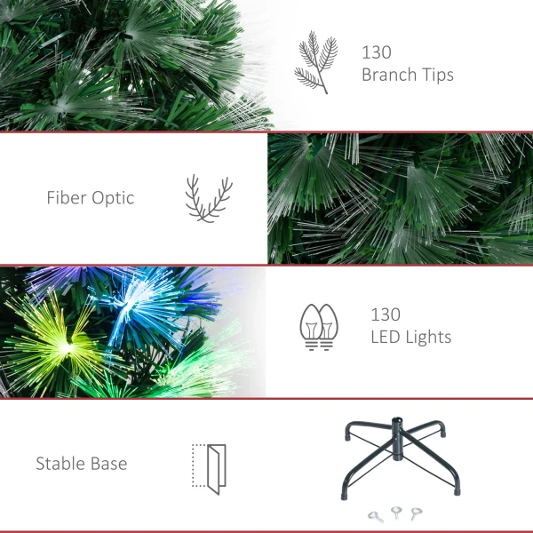 Kunstmatige kerstboom, led verlichting, sterrenpunt, 66 cm x 66 cm x 120 cm, groen 9