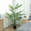 Kunstmatige palm met 16 kunststof bladeren, uv bestendige kunstplant met plastic pot, voor binnen en buiten, groen 10