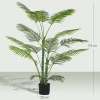 Kunstmatige palm met 16 kunststof bladeren, uv bestendige kunstplant met plastic pot, voor binnen en buiten, groen 4