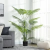 Kunstmatige palm met 16 kunststof bladeren, uv bestendige kunstplant met plastic pot, voor binnen en buiten, groen 8
