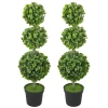 Kunstplanten in pot, kunststof bladeren, beflockte aarde, groen 1
