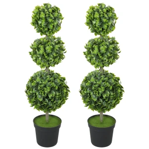Kunstplanten in pot, kunststof bladeren, beflockte aarde, groen 1