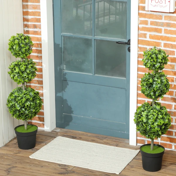 Kunstplanten in pot, kunststof bladeren, beflockte aarde, groen 10