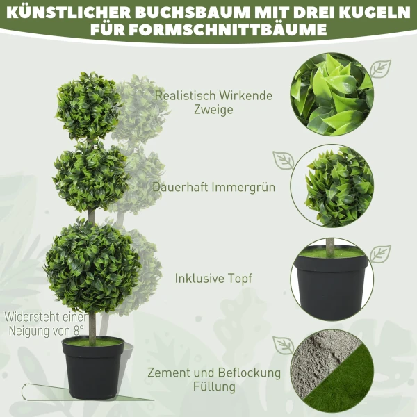 Kunstplanten in pot, kunststof bladeren, beflockte aarde, groen 5