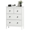 Ladekast met 4 lades, voor kleding & beddengoed, woonkamer, slaapkamer, gang, spaanplaat, wit 1