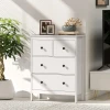 Ladekast met 4 lades, voor kleding & beddengoed, woonkamer, slaapkamer, gang, spaanplaat, wit 10