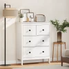 Ladekast met 4 lades, voor kleding & beddengoed, woonkamer, slaapkamer, gang, spaanplaat, wit 2