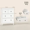 Ladekast met 4 lades, voor kleding & beddengoed, woonkamer, slaapkamer, gang, spaanplaat, wit 4