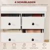 Ladekast met 4 lades, voor kleding & beddengoed, woonkamer, slaapkamer, gang, spaanplaat, wit 5