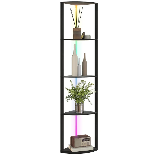Led staande lamp 5 traps dimbaar staande lamp met plank, rgb kleurverandering, afstandsbediening 1
