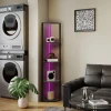 Led staande lamp 5 traps dimbaar staande lamp met plank, rgb kleurverandering, afstandsbediening 10