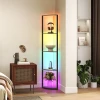Led staande lamp 5 traps dimbaar staande lamp met plank, rgb kleurverandering, afstandsbediening 2