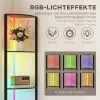 Led staande lamp 5 traps dimbaar staande lamp met plank, rgb kleurverandering, afstandsbediening 5
