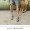 Machinaal geweven tapijt, 15 mm hoog, veelzijdig inzetbaar, antislip, crème wit 5