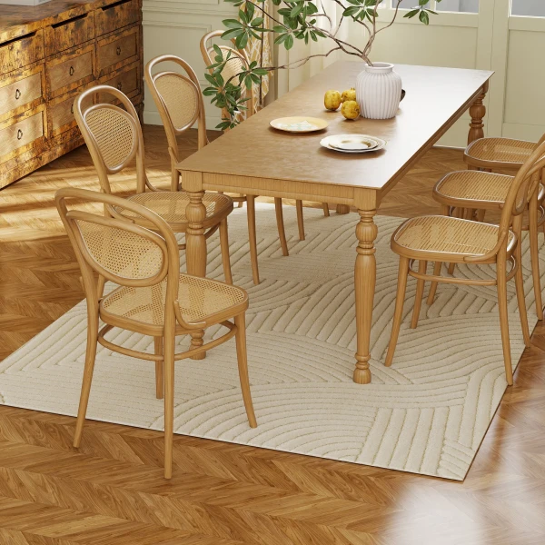 Machinaal geweven tapijt, 15 mm hoog, veelzijdig inzetbaar, antislip, crème wit 8