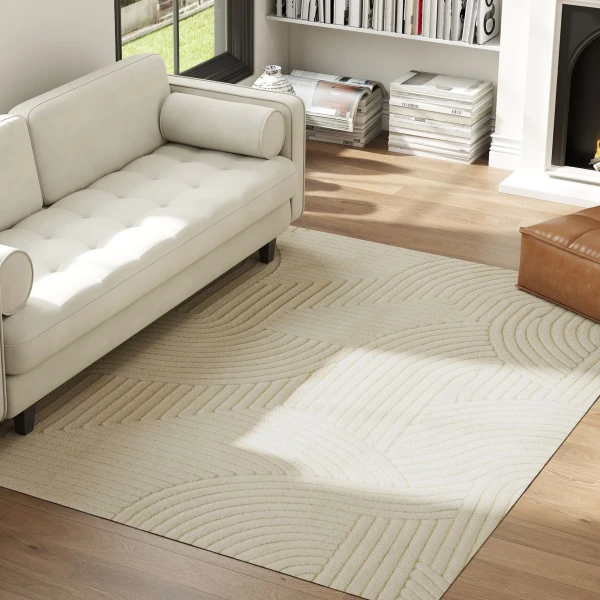 Machinaal geweven tapijt, 15 mm hoog, veelzijdig inzetbaar, antislip, crèmewit 9