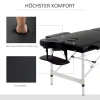 Massagetafel, 2 zones inklapbare massagetafel met kunstleren hoes, hoofdsteun, armleuningen, tas, in hoogte verstelbare massagebank 90cm breed tot 225 kg belastbaar, zwart 7