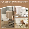 Moderne gestoffeerde stoel in oorfauteuil stijl, hoge rugleuning, dikke bekleding, stalen poten, crèmewit 7
