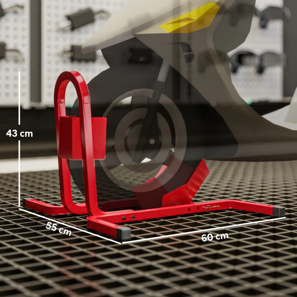 Motorfietsstandaard voor 17 21", 430 530 mm voorwiel, verstelbaar, gemaakt van metaal rood 4