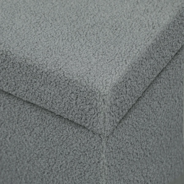 Opbergkruk, gestoffeerde bank met opbergruimte en deksel voor woonkamer, slaapkamer, gang, donkergrijs 10