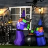 Opblaasbare heksen heksenketel figuur luchtfiguur halloween decoratie met led verlichting, polyester, 170x60x180cm 2