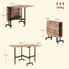 Opklapbare eettafel, geschikt voor maximaal 6 personen, met 6 wielen en remmen, voor kleine ruimtes, bruin 4